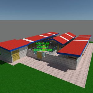 MODERN 14 CAPACITY DAIRY UNIT PLAN WITH  A CHAFF CUTTER STORE.