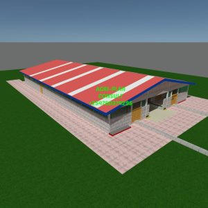 20 CAPACITY DAIRY UNIT PLAN WITH A FULL COVER ROOF, A GO-DOWN MODEL ROOF.